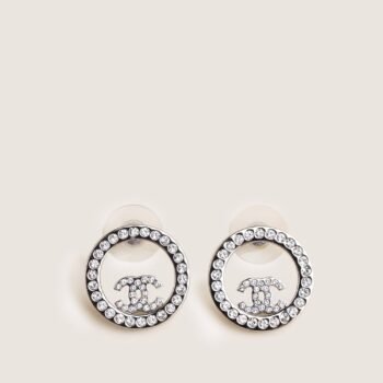 Round CC Crystal Earrings