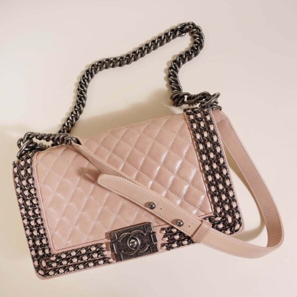 Chain Embellished Old Medium Boy Bag - CHANEL - Affordable Luxury