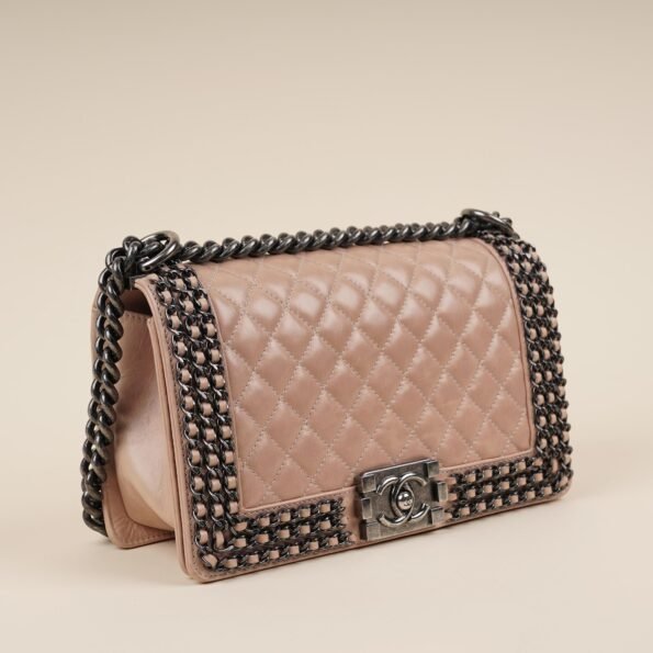 Chain Embellished Old Medium Boy Bag - CHANEL - Affordable Luxury