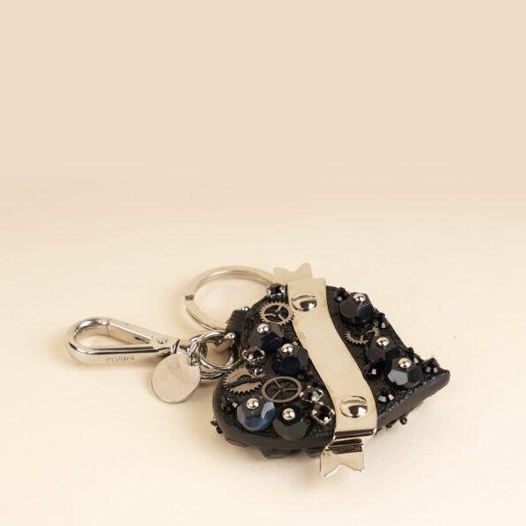 Embellished Heart Bag Charm - PRADA - Affordable Luxury