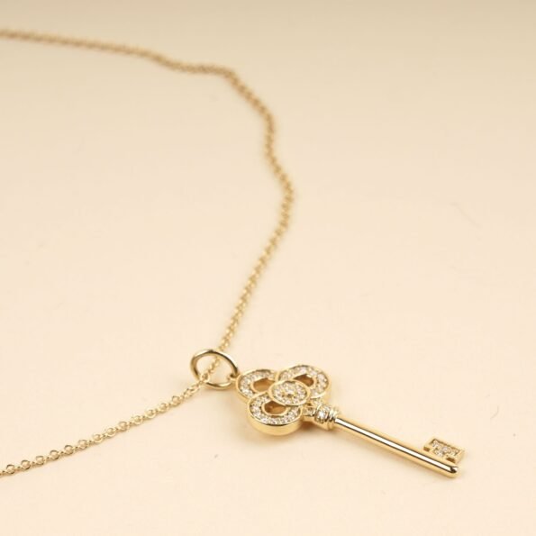 Gold/Diamonds Mini Crown Key Necklace - Tiffany & Co - Affordable Luxury