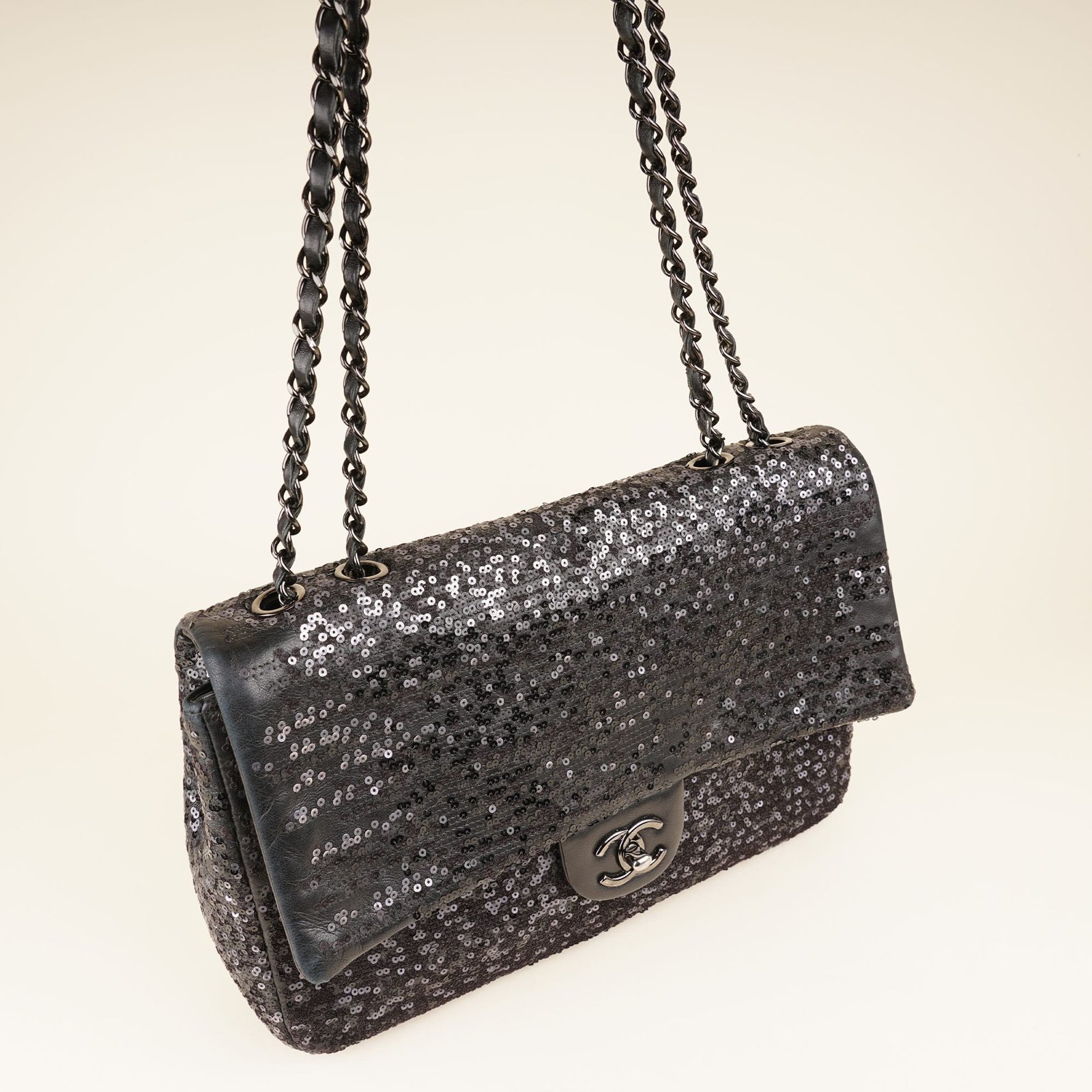 jumbo-sequin-flap-bag-affordable-luxury-552017-1 Jumbo Sequin Flap Bag - CHANEL - Affordable Luxury