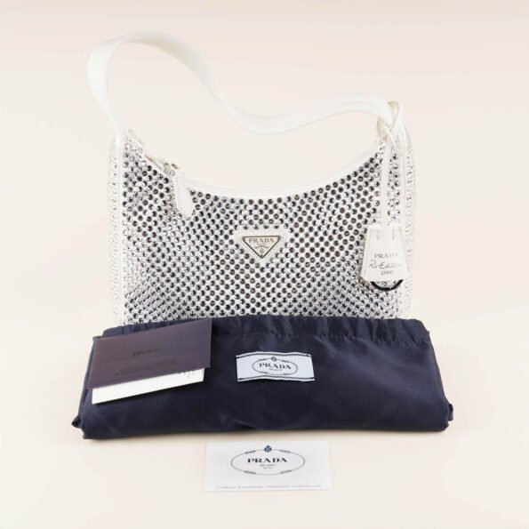 Satin Mini Bag with Crystals - PRADA - Affordable Luxury