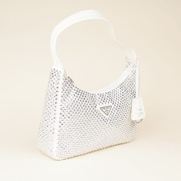 Satin Mini Bag with Crystals - PRADA - Affordable Luxury